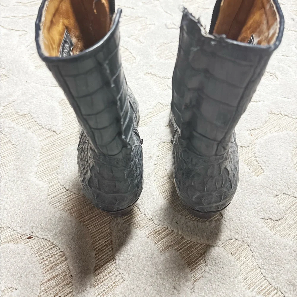 Men's Black/Grey Genuine Crocodile Boots 🐊 - Picture 3 of 5